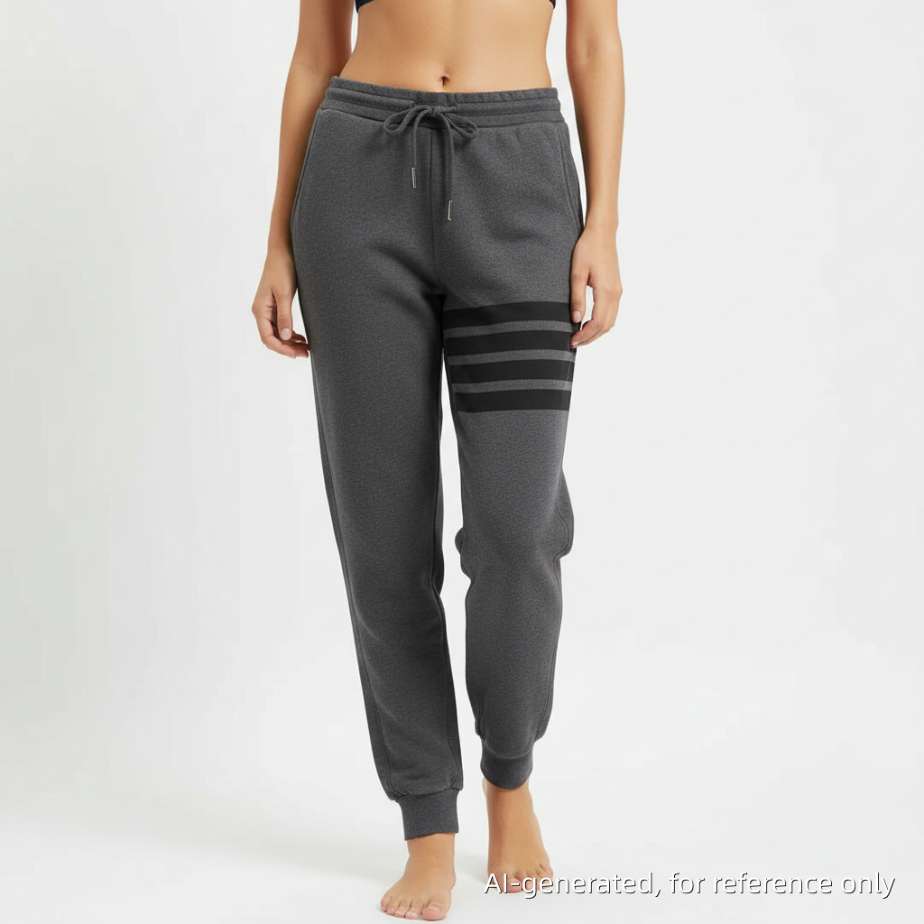 Thom Browne Grey Sweatpants with Four-Bar Stripe Detail
